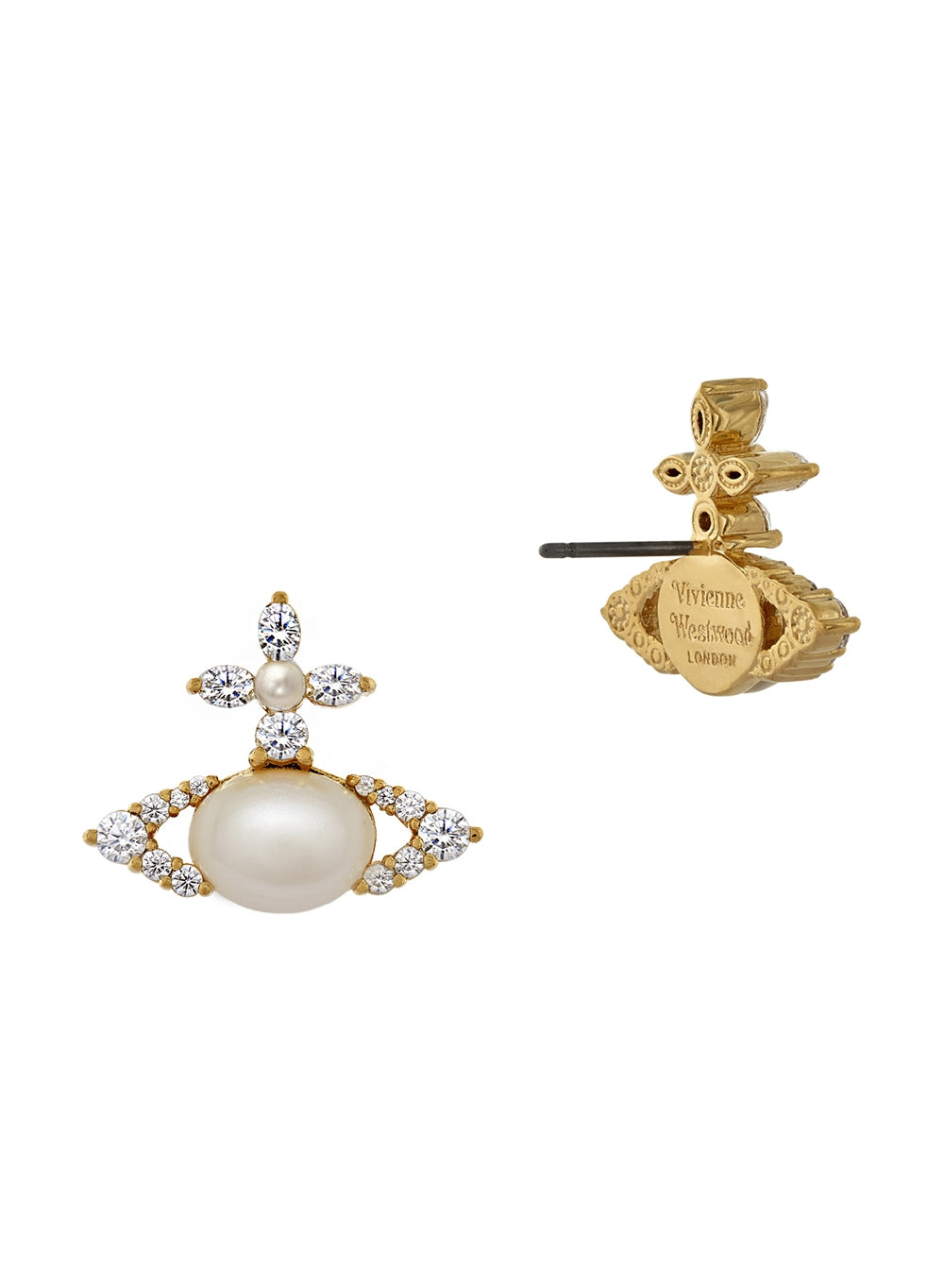Vivienne Westwood Gold Pearl Ada Stud Earrings