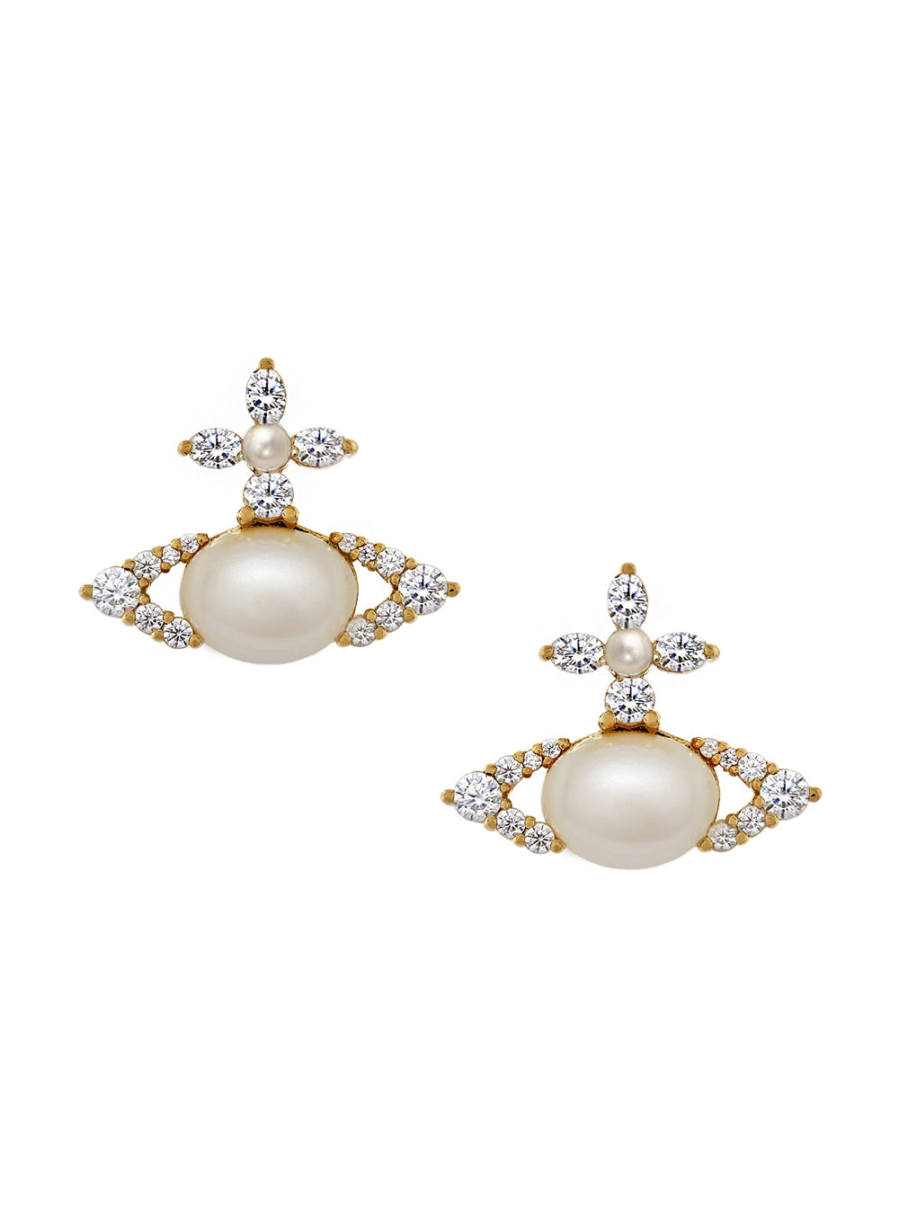 Vivienne Westwood Gold Pearl Ada Stud Earrings