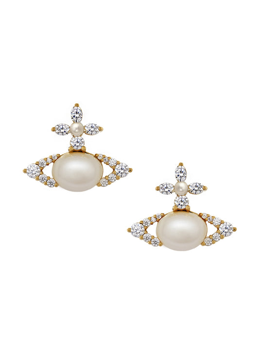 Vivienne Westwood Gold Pearl Ada Stud Earrings