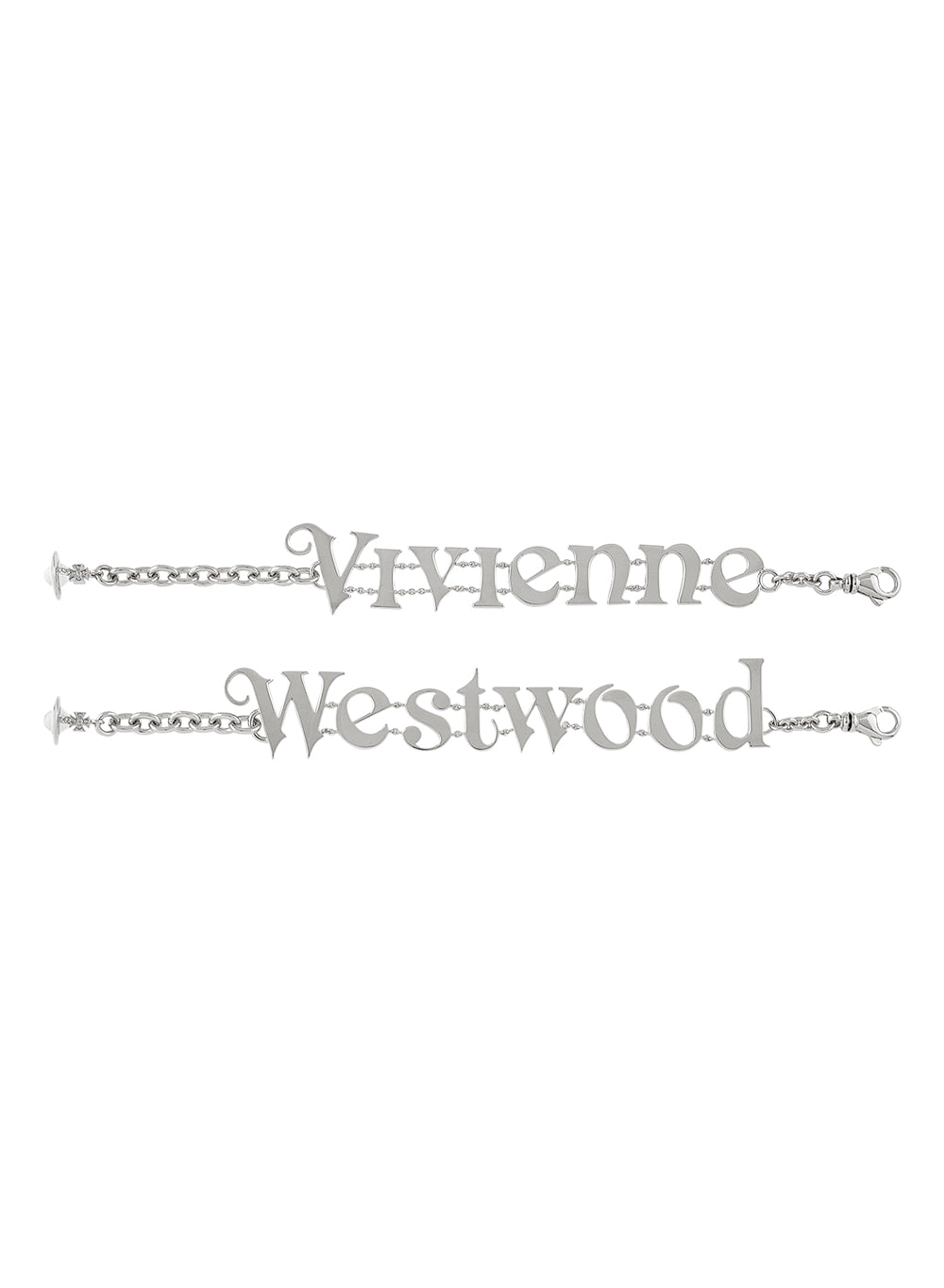 Vivienne Westwood Silver Raimunda Twin Logo Bracelets