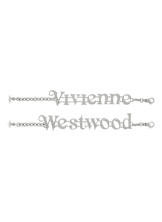 Vivienne Westwood Silver Raimunda Twin Logo Bracelets