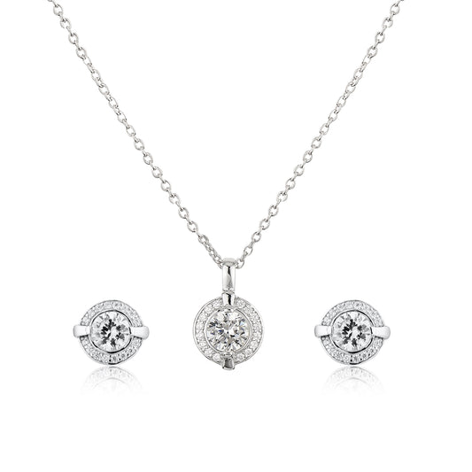 Crystal Contemporary Halo Set
