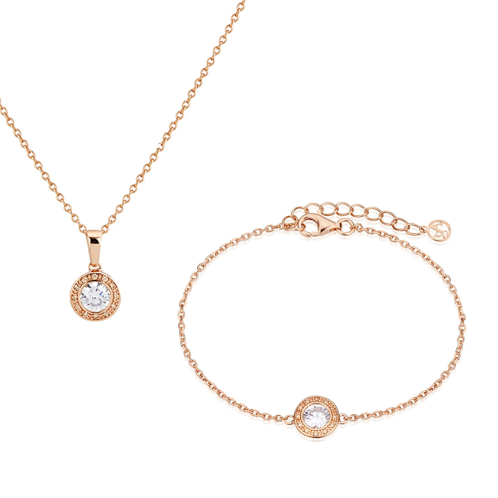 Rose Gold Pink Halo Set
