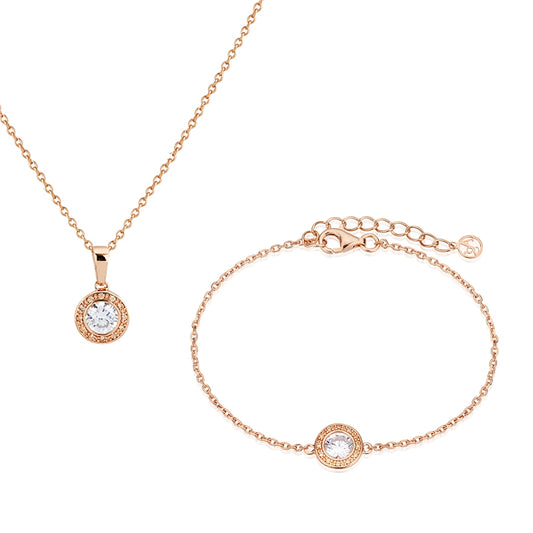 Rose Gold Pink Halo Set