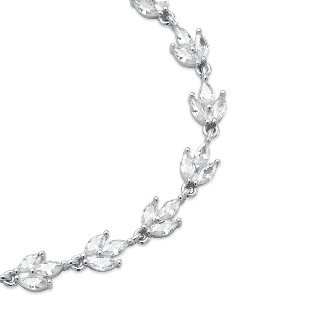 Argento Silver Crystal Bridal Statement Bracelet