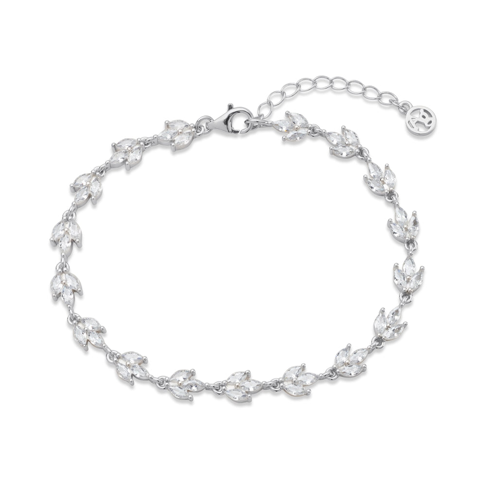 Argento Silver Crystal Bridal Statement Bracelet