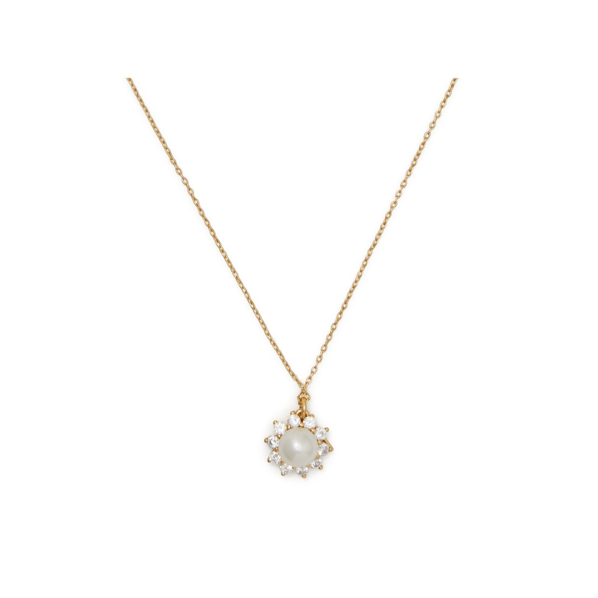 Kate Spade New York Gold Halo Crystal Pearl Necklace