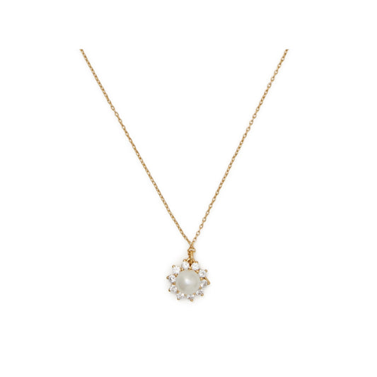 Kate Spade New York Gold Halo Crystal Pearl Necklace
