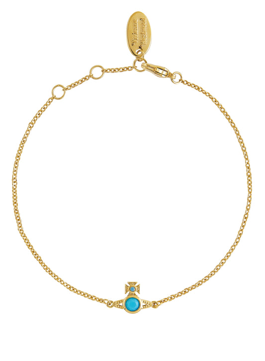 Vivienne Westwood Gold Turquoise Crystal London Orb Bracelet