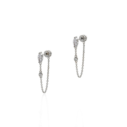 Seek + Find Light Wonder Silver Link Earrings