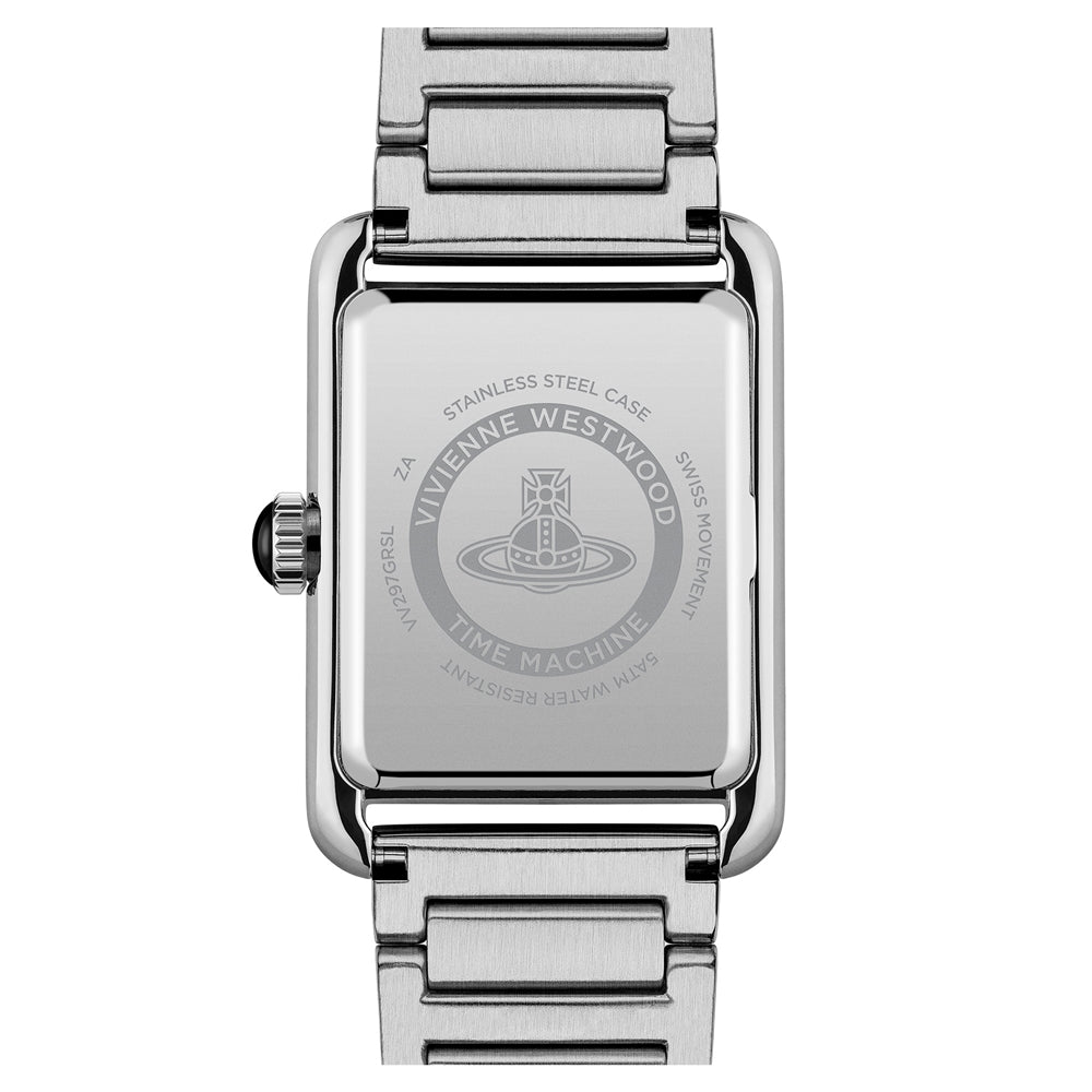 Vivienne Westwood Silver Shacklewell Green Rectangle Watch