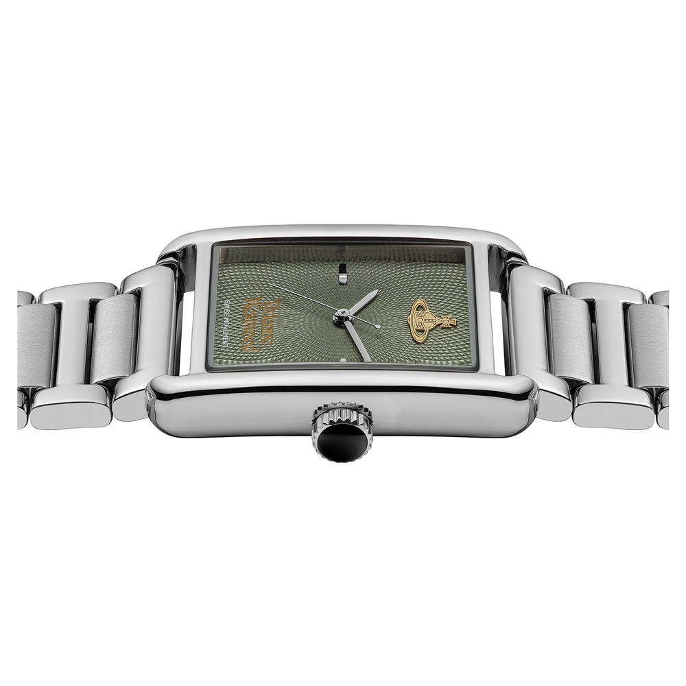 Vivienne Westwood Silver Shacklewell Green Rectangle Watch