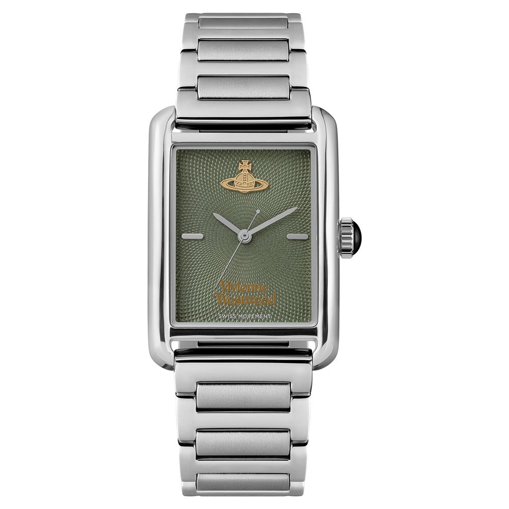 Vivienne Westwood Silver Shacklewell Green Rectangle Watch