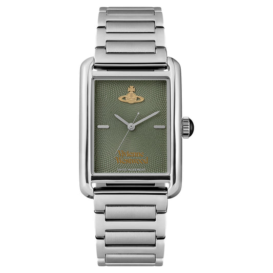 Vivienne Westwood Silver Shacklewell Green Rectangle Watch