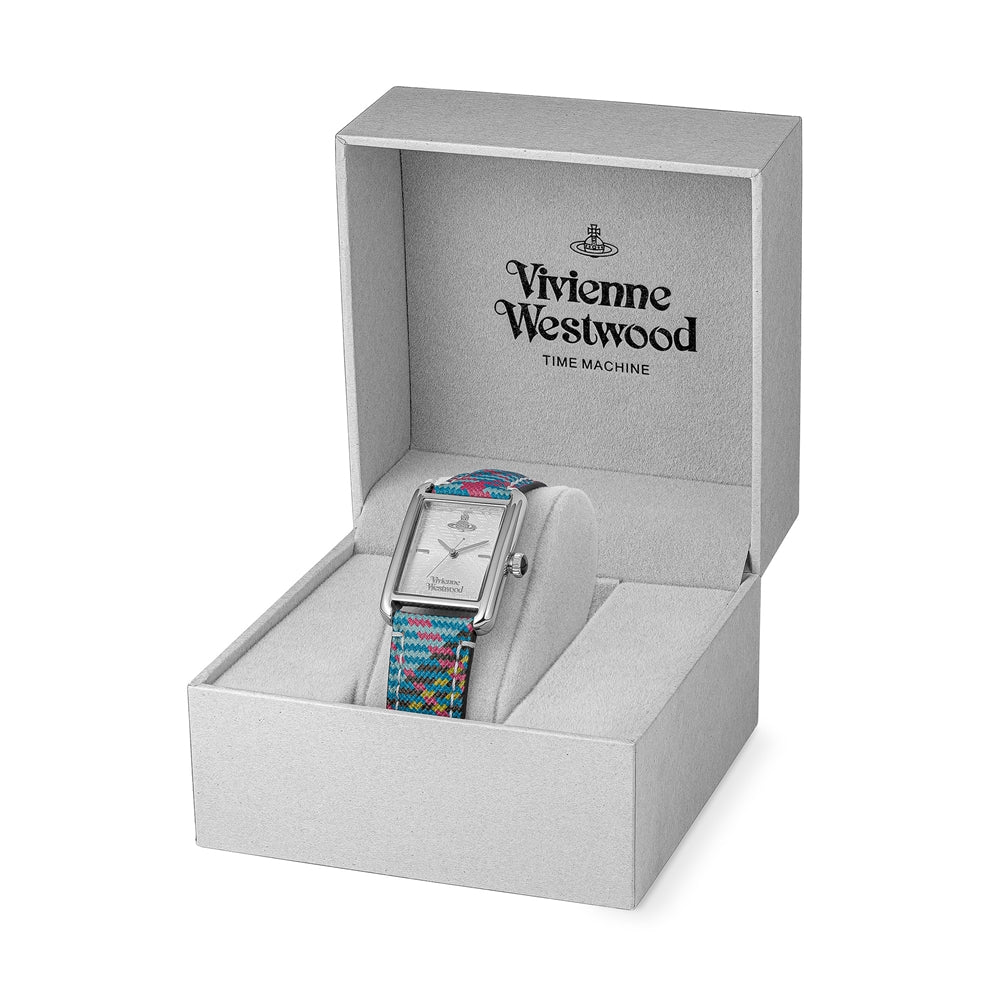 Vivienne Westwood Silver Shacklewell Tartan Strap Watch