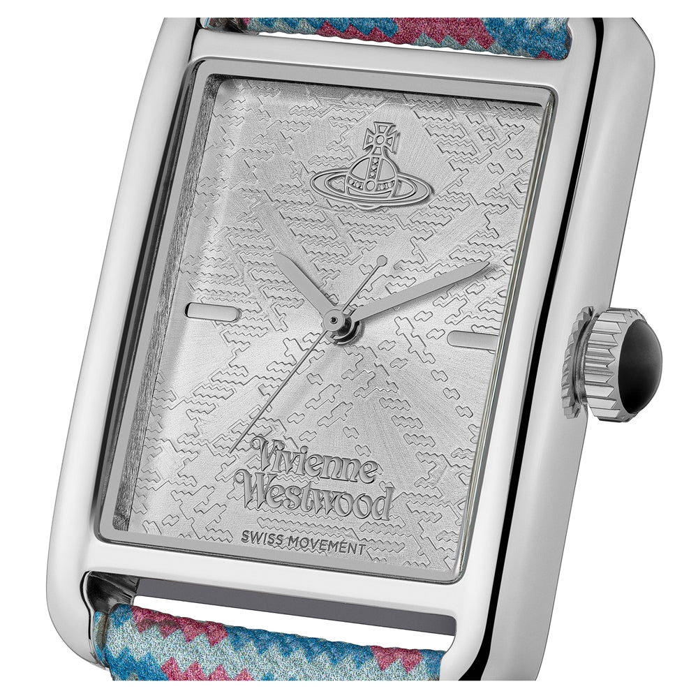 Vivienne Westwood Silver Shacklewell Tartan Strap Watch