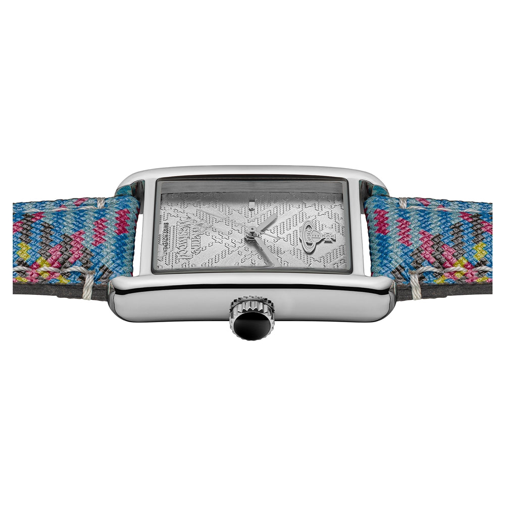 Vivienne Westwood Silver Shacklewell Tartan Strap Watch