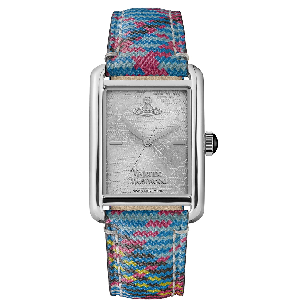 Vivienne Westwood Silver Shacklewell Tartan Strap Watch