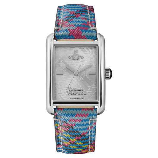 Vivienne Westwood Silver Shacklewell Tartan Strap Watch