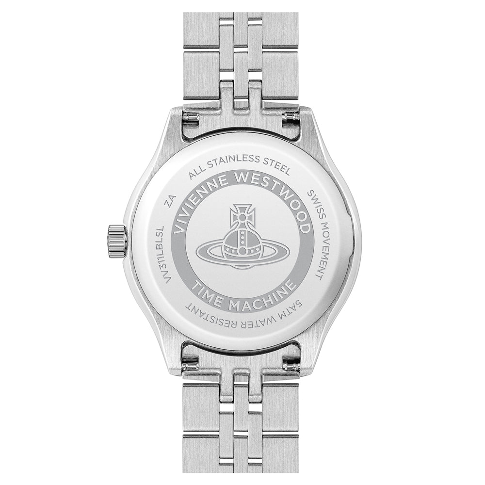 Vivienne Westwood Silver Little Camberwell Blue Round Watch