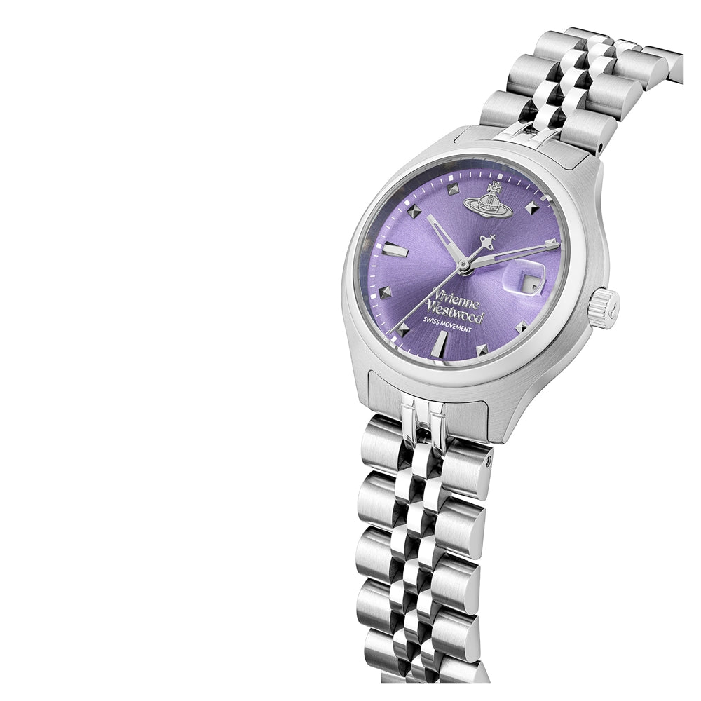 Vivienne Westwood Silver Little Camberwell Purple Round Watch