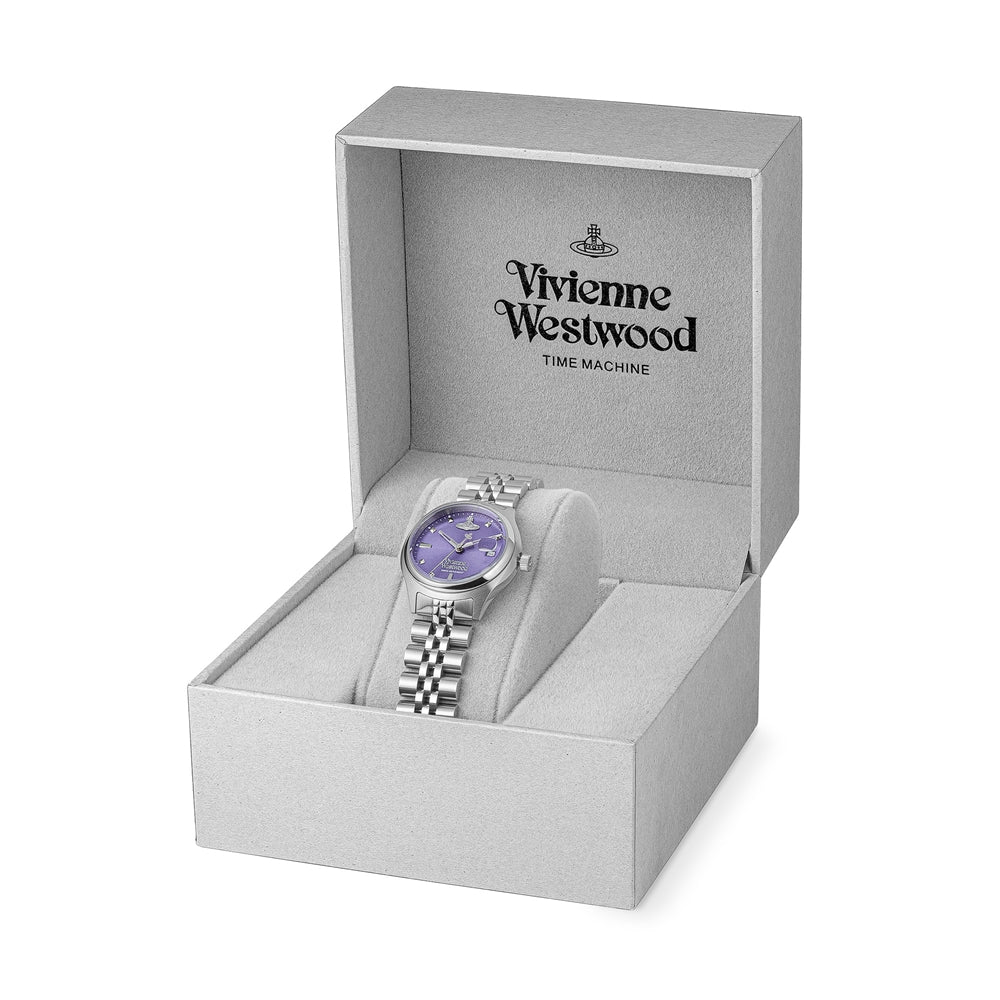Vivienne Westwood Silver Little Camberwell Purple Round Watch