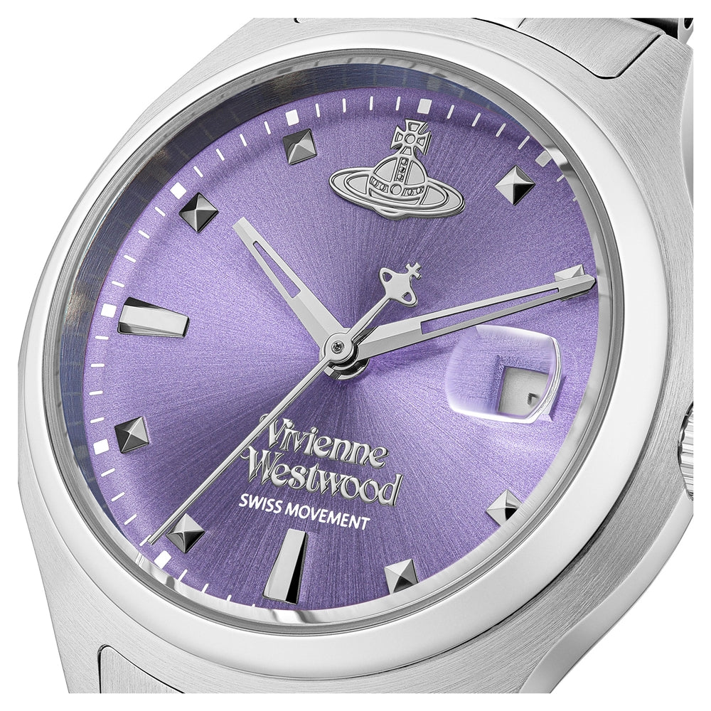 Vivienne Westwood Silver Little Camberwell Purple Round Watch