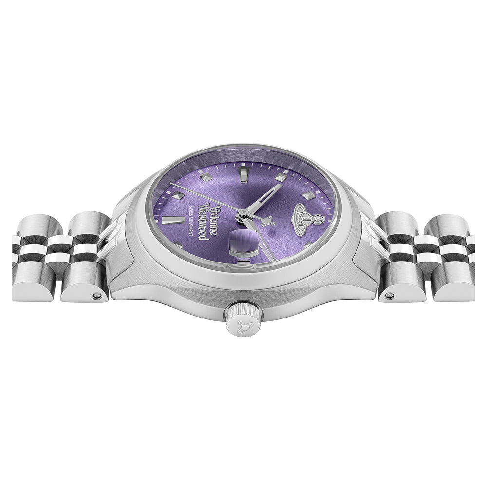 Vivienne Westwood Silver Little Camberwell Purple Round Watch