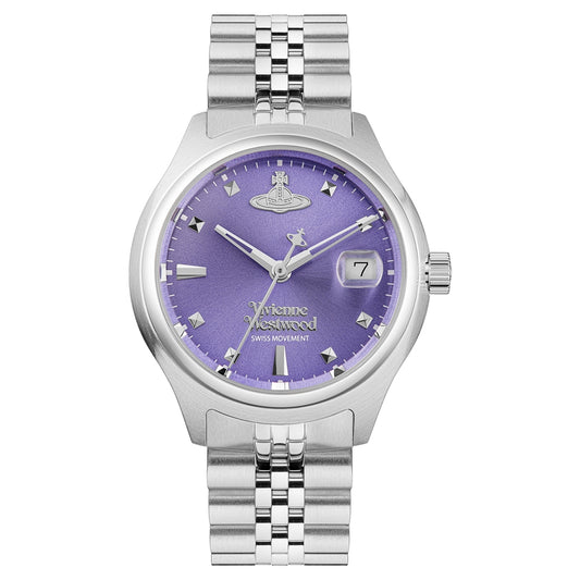Vivienne Westwood Silver Little Camberwell Purple Round Watch