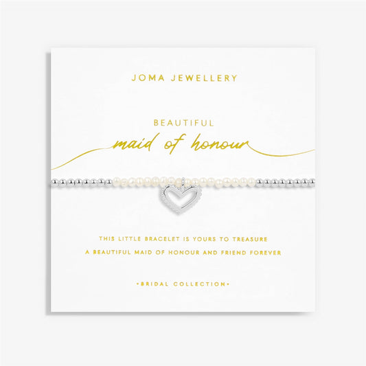 Joma Pearl Maid of Honour Heart Bracelet