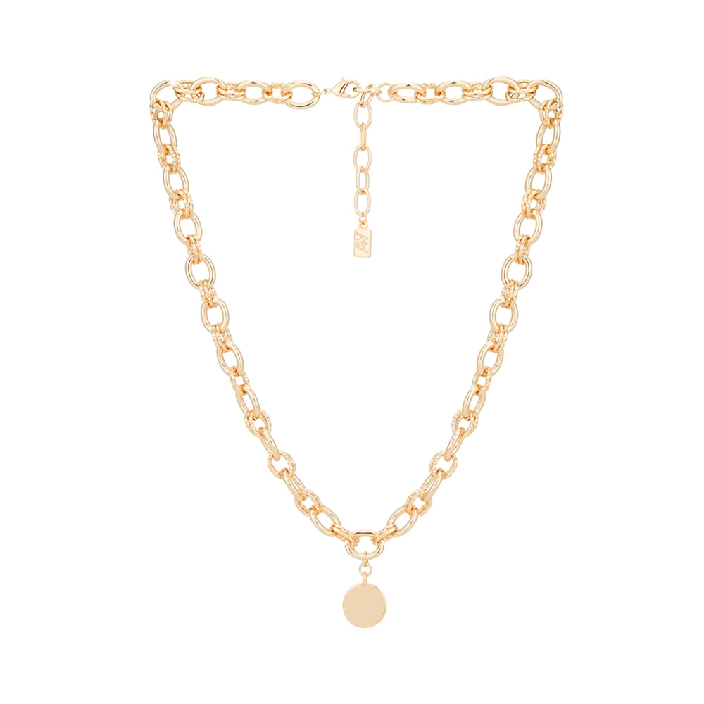 August Woods Gold Disk Pendant Necklace