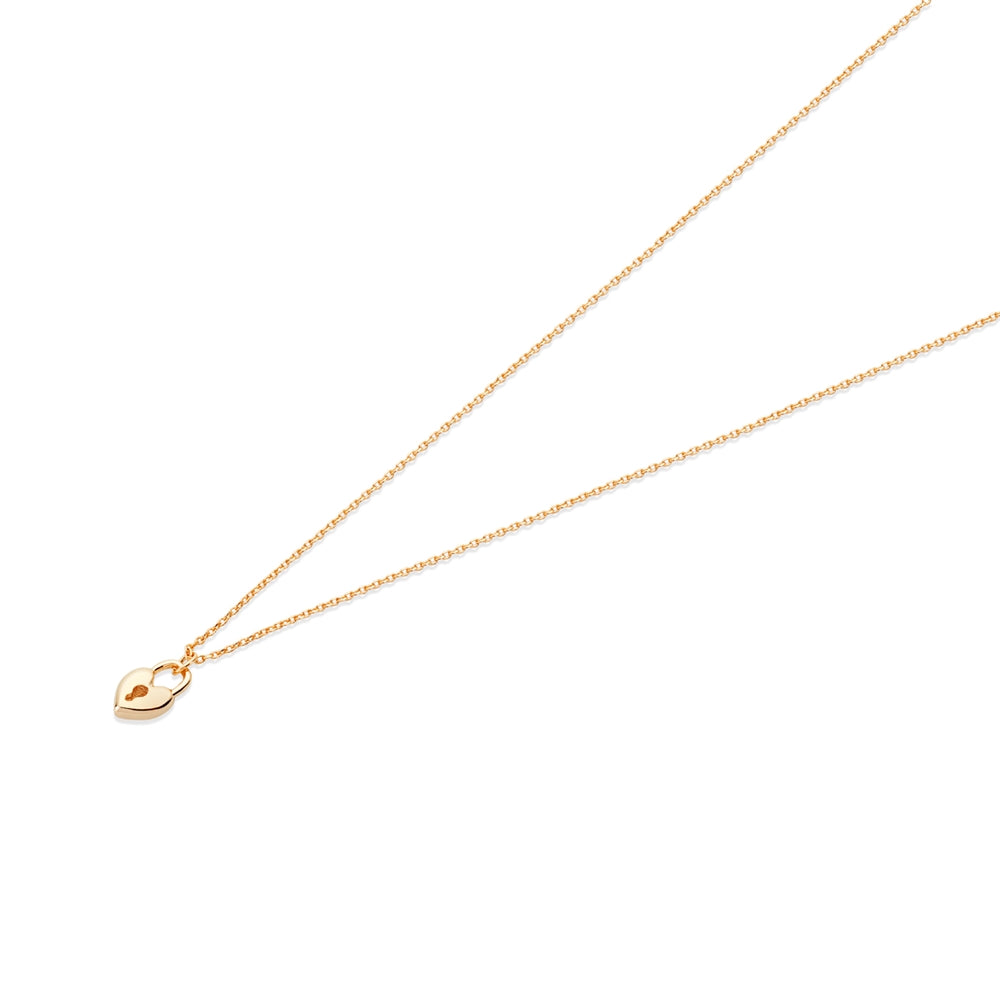 August Woods Gold Padlock Heart Pendant Necklace