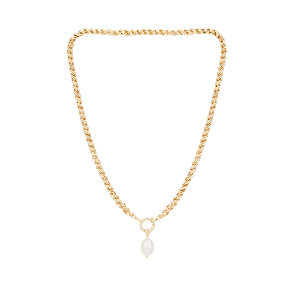 August Woods Gold Pearl Charm Necklace