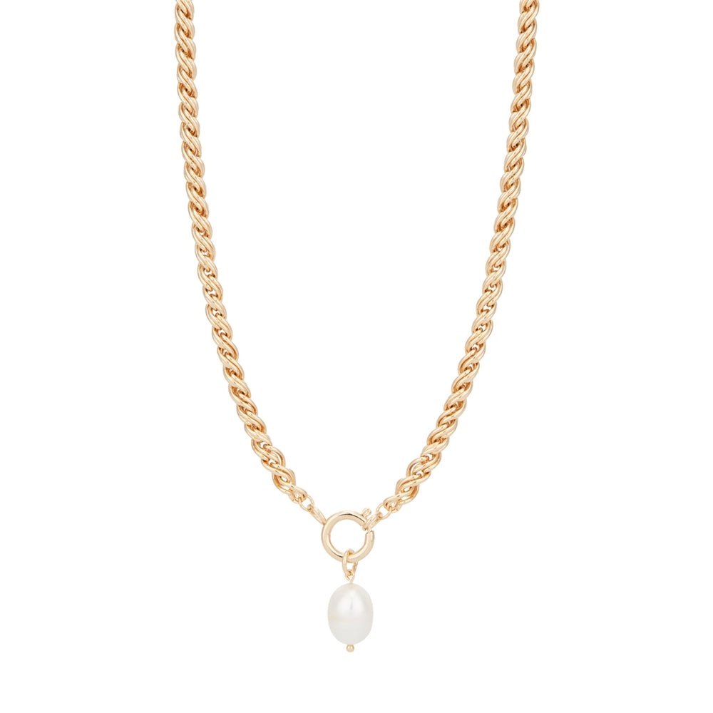 August Woods Gold Pearl Charm Necklace