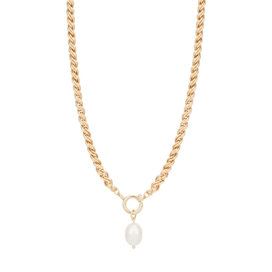 August Woods Gold Pearl Charm Necklace