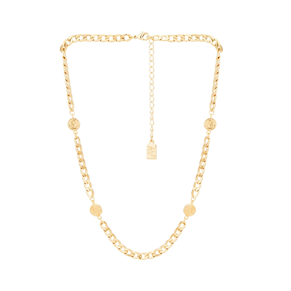 August Woods Gold Shell Chain Statement Necklace