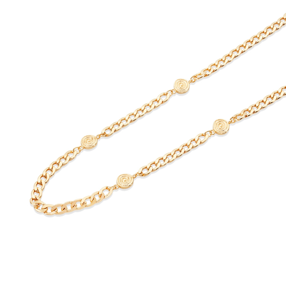 August Woods Gold Shell Chain Statement Necklace