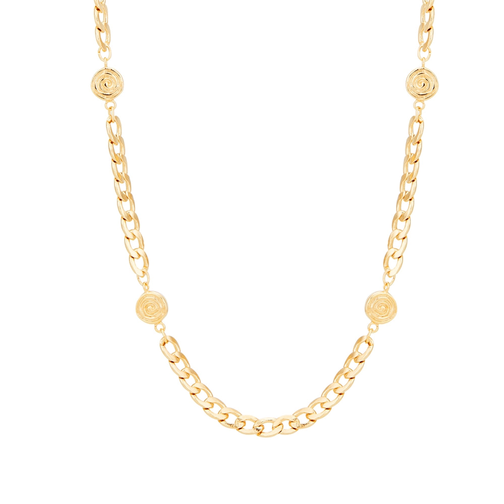 August Woods Gold Shell Chain Statement Necklace