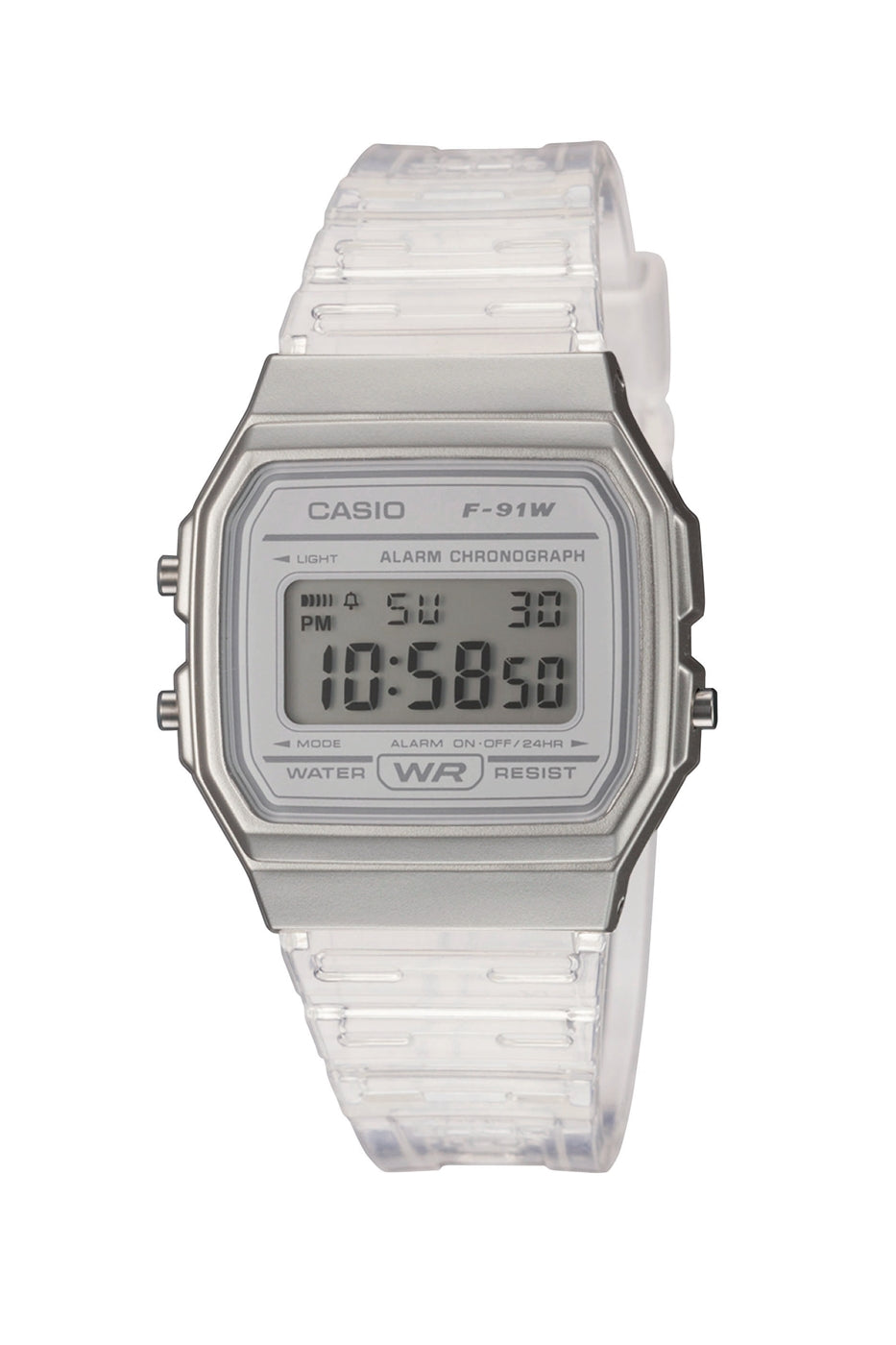 Casio Collection F-91WS-7EF Transparent Resin Strap Digital Watch