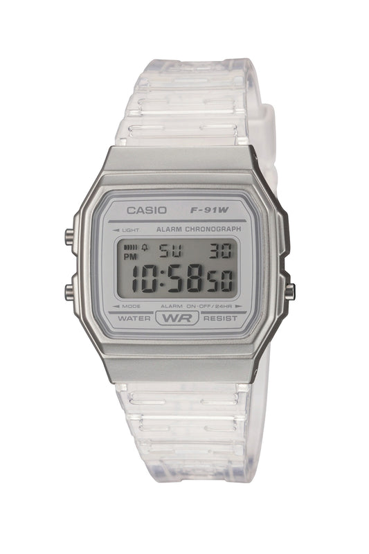 Casio Collection F-91WS-7EF Transparent Resin Strap Digital Watch