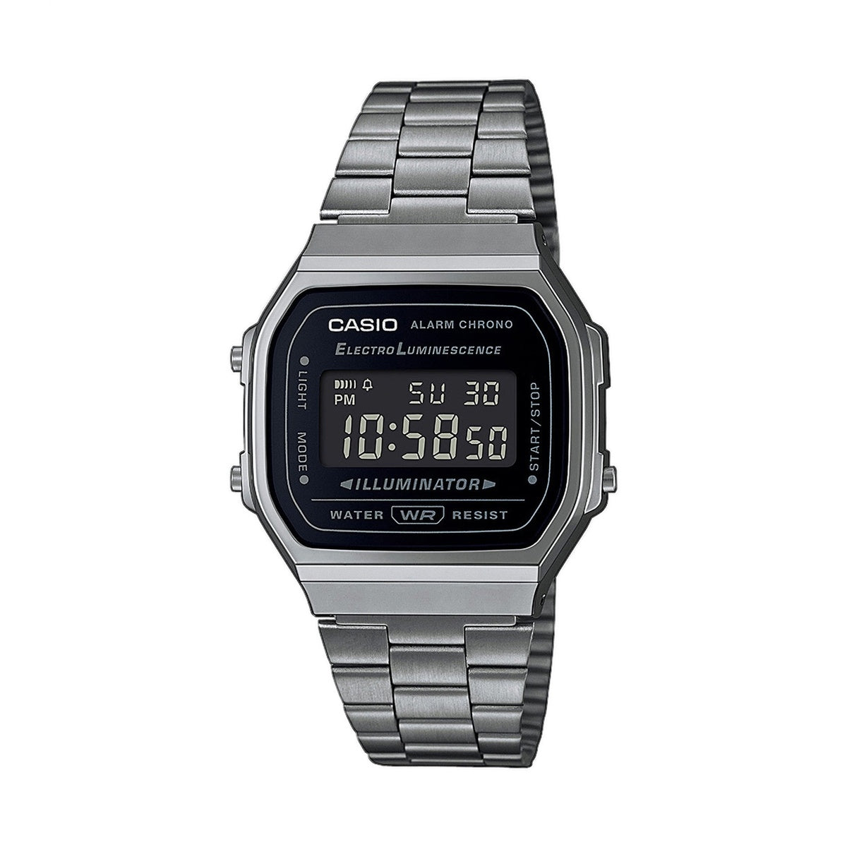 Casio Vintage A168WEGG-1BEF Black Dial Stainless Steel Bracelet Digital Watch