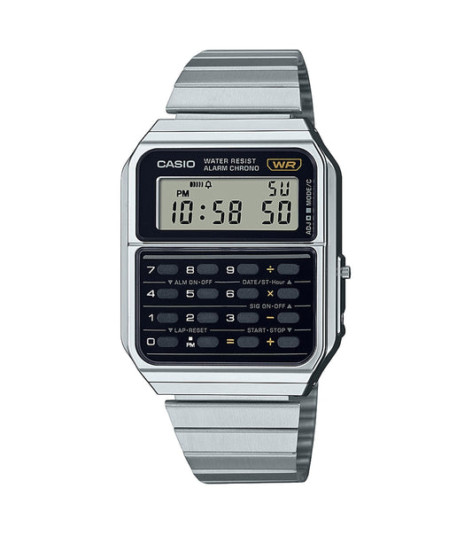 Casio Vintage CA-500WE-1AEF Stainless Steel Bracelet Calculator Watch