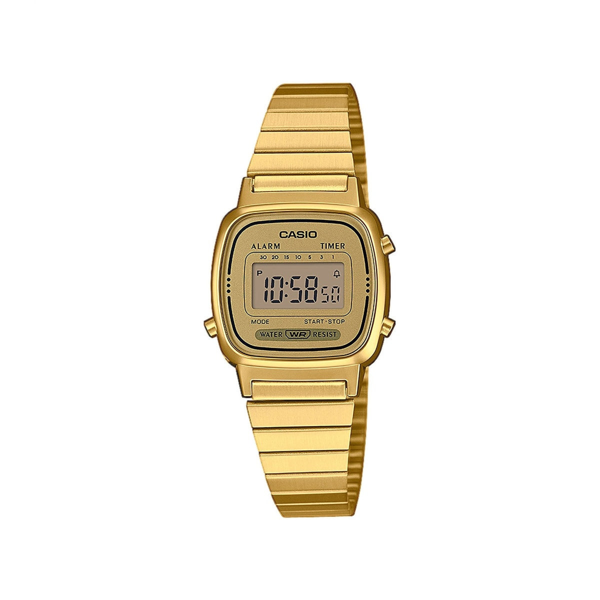 Casio Vintage LA670WEGA-9EF Gold Stainless Steel Bracelet Digital Watch