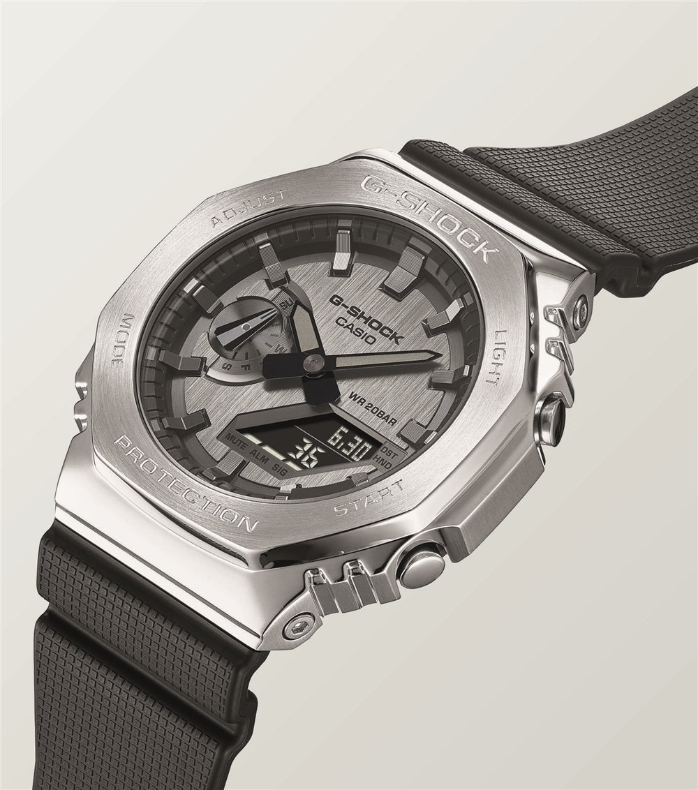 Casio G-Shock GM-2100-1AER Octagon Steel Bezel Black Resin Strap Watch