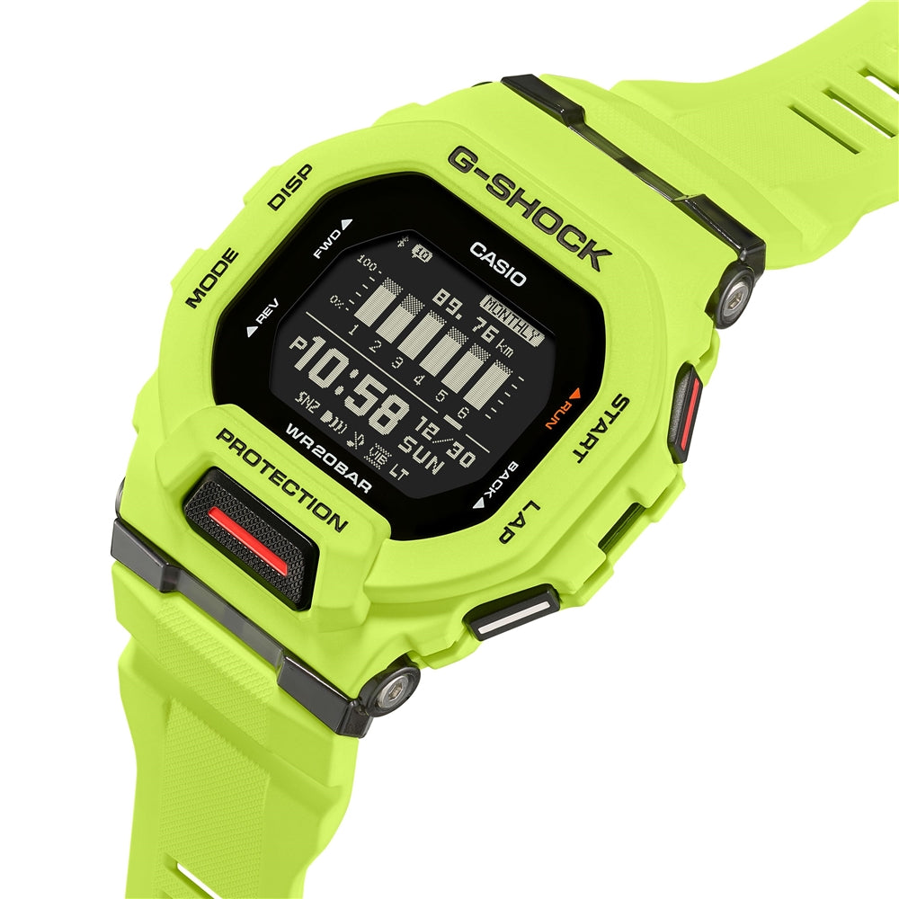 Casio G-Shock GBD-200-9ER G-SQUAD Steptracker Lime Green Resin Strap Watch
