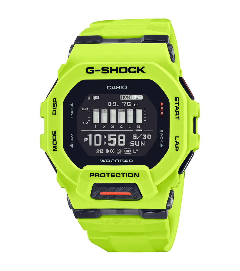 Casio G-Shock GBD-200-9ER G-SQUAD Steptracker Lime Green Resin Strap Watch