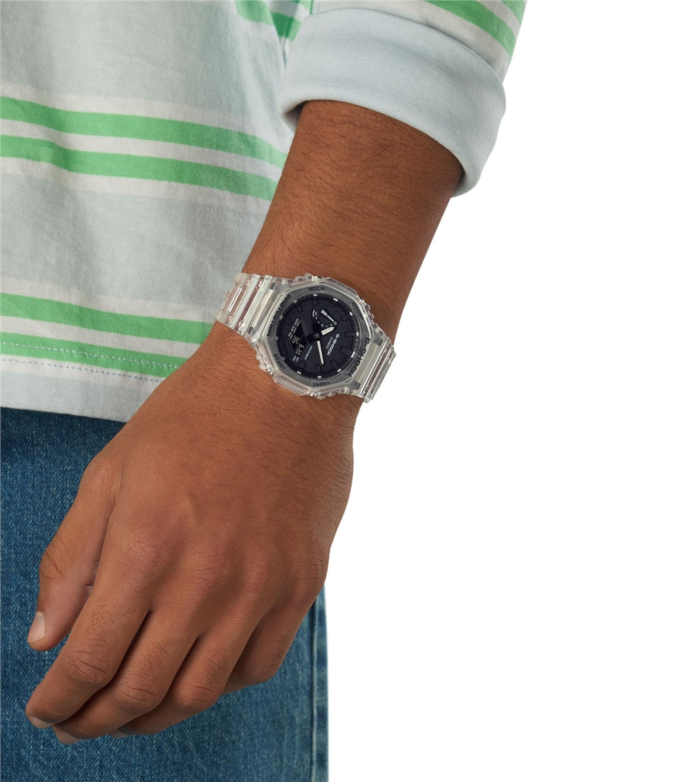 Casio G-Shock GA-2100SKE-7AER Transparent Resin Strap Combination Watch