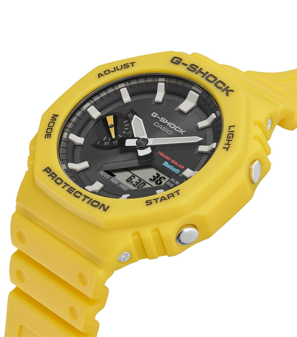 Casio G-Shock GA-B2100C-9AER Yellow Resin Strap Bluetooth Solar Combination Watch