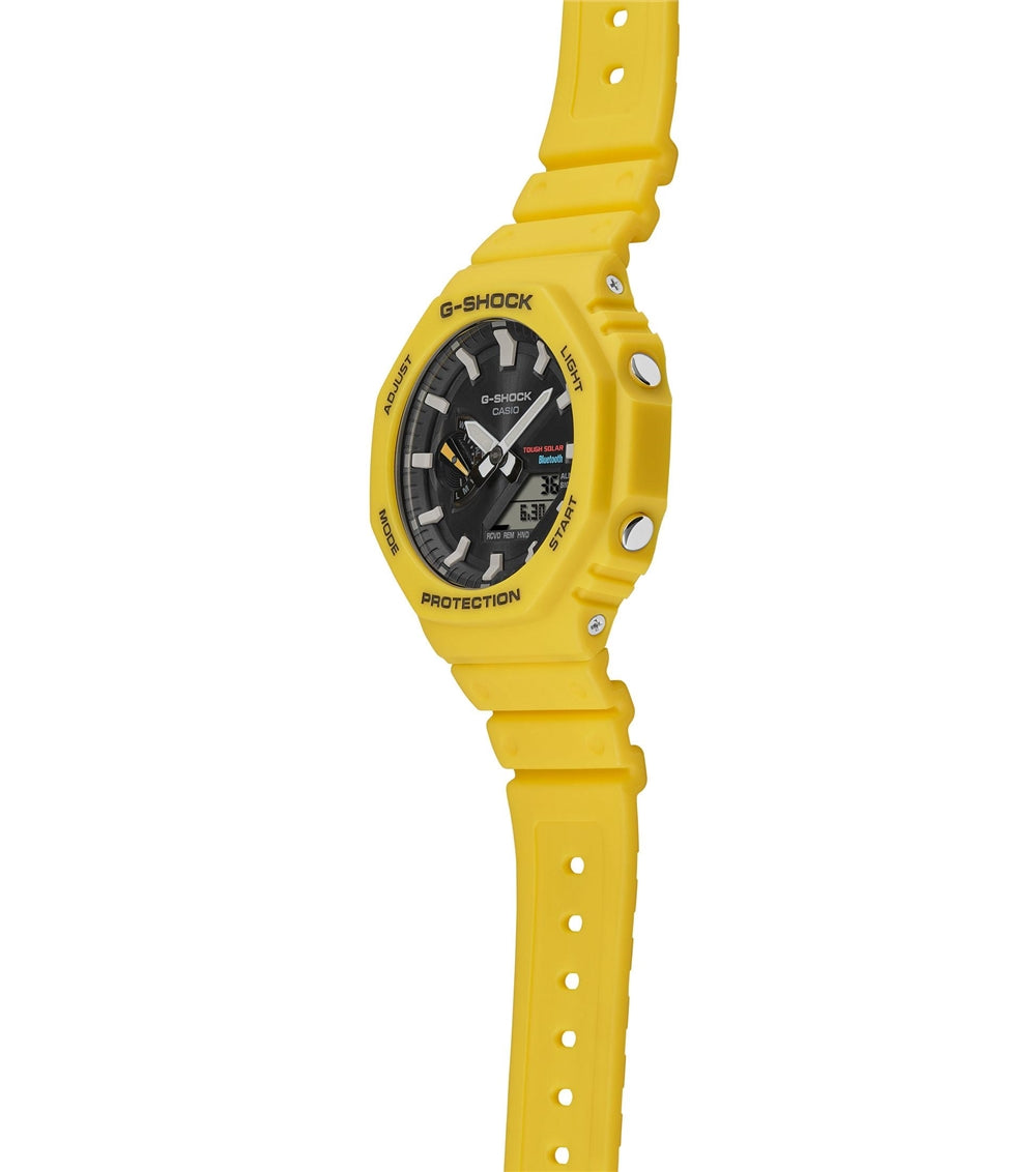 Casio G-Shock GA-B2100C-9AER Yellow Resin Strap Bluetooth Solar Combination Watch