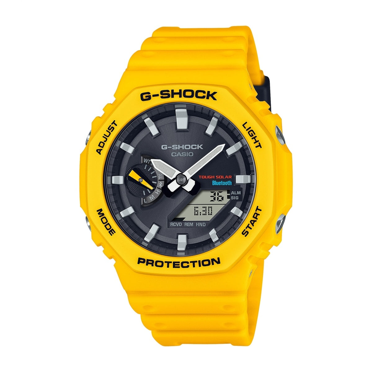 Casio G-Shock GA-B2100C-9AER Yellow Resin Strap Bluetooth Solar Combination Watch
